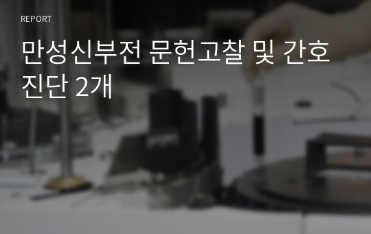 만성신부전 문헌고찰 및 간호진단 2개